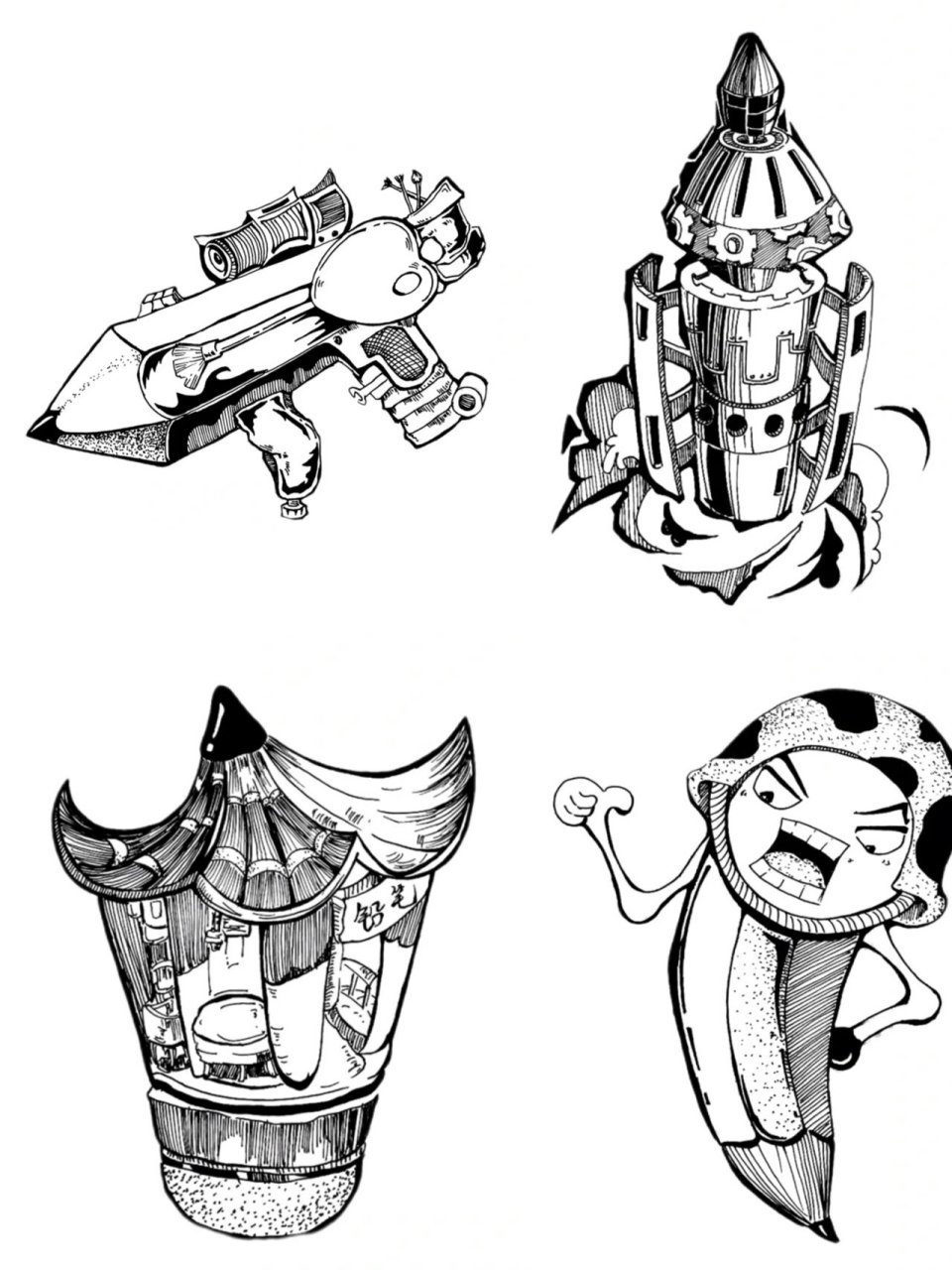 铅笔图形创意设计 铅笔的创意图形联想设计