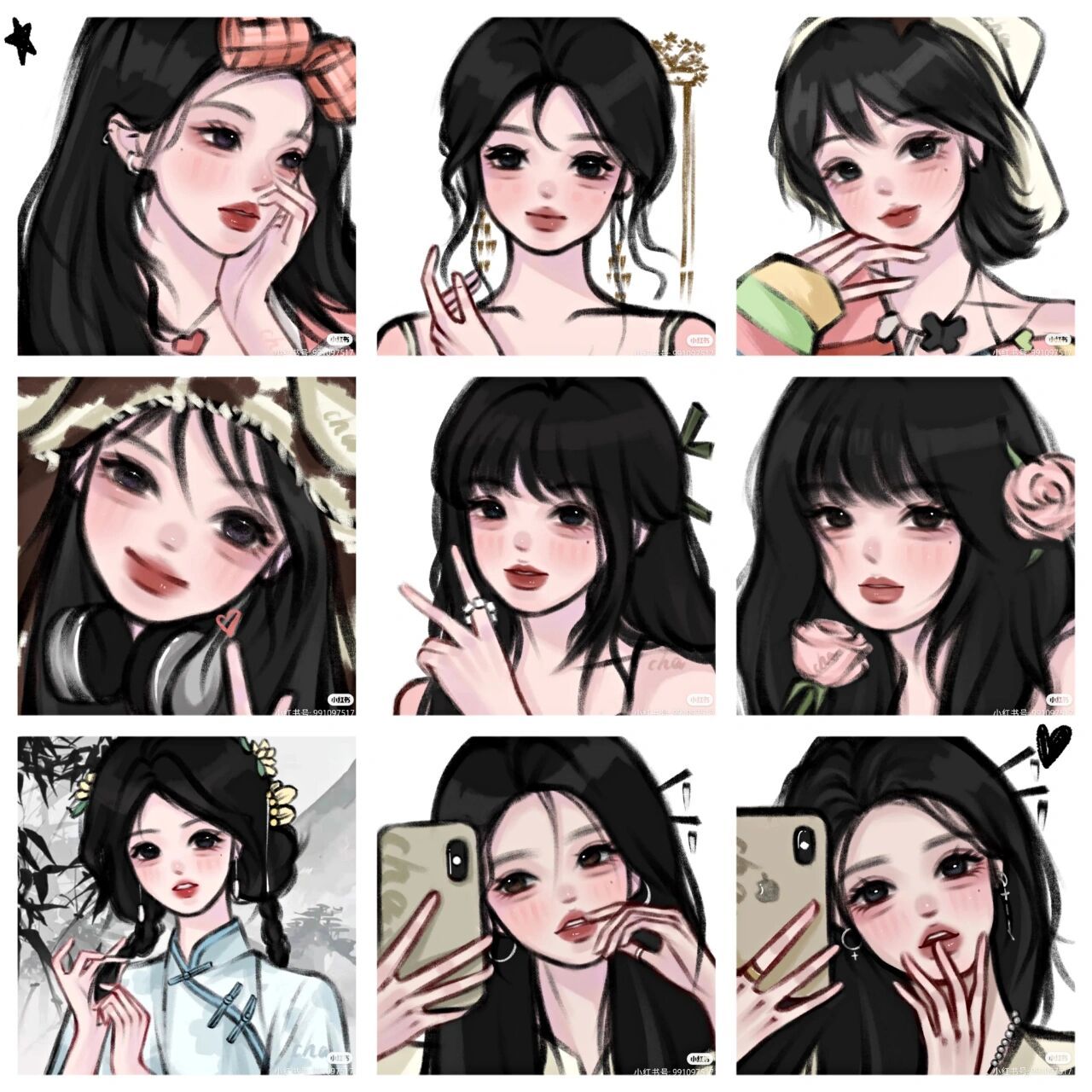 may风头像合集 93头像   转载临摹需注明出处 92商用 可约稿 软件