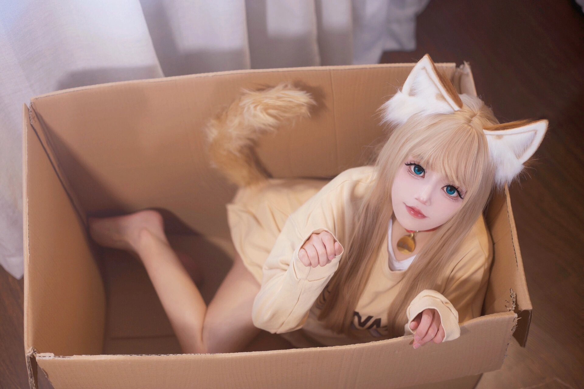 40原猫娘 黄豆粉cos 像我这样的,可以当你的小猫咪吗?92