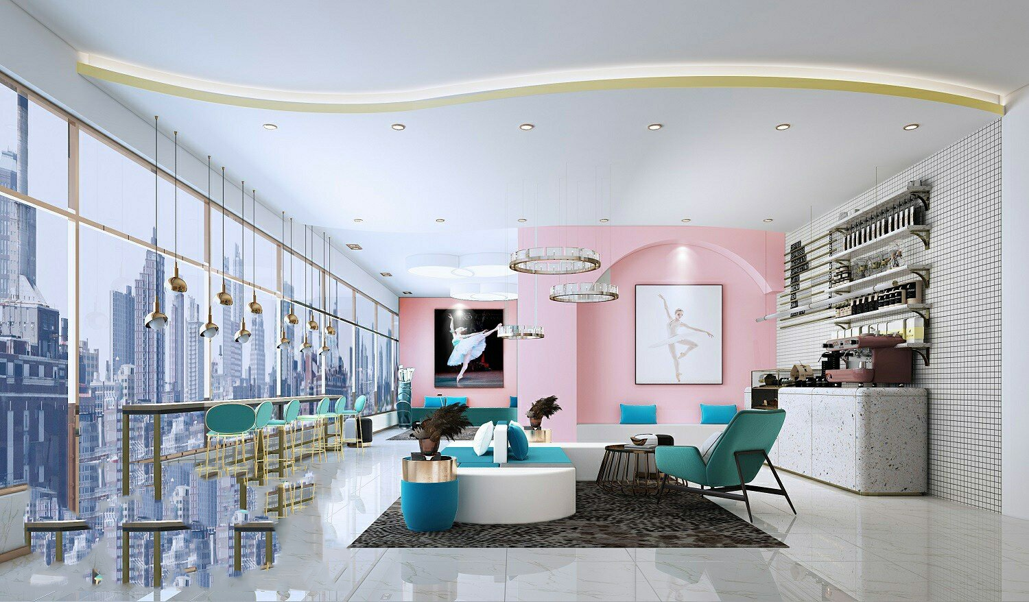 500平米舞蹈学校教育培训空间装修设计 92本案为舞蹈教育培训机构