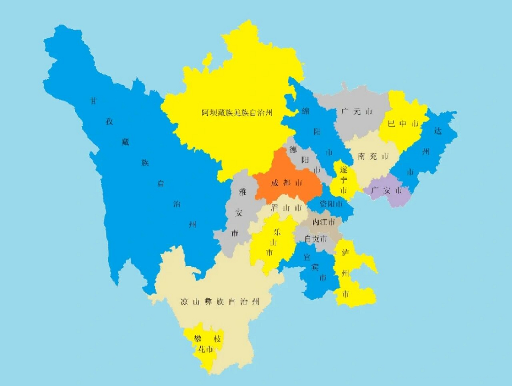 四川地图全图放大图片