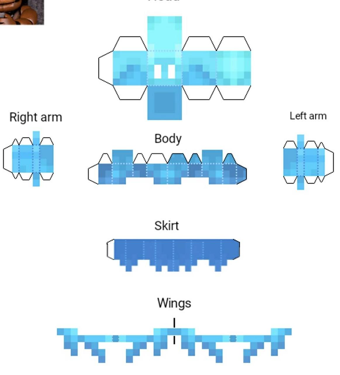 纸模图纸分享 分享三款适合新手制作的我的世界图纸,超级简单,可动的