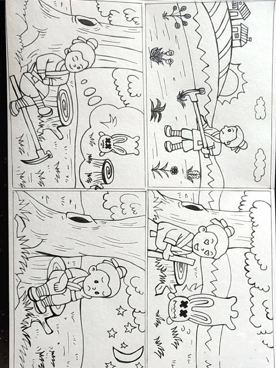 寓言故事连环画 有需要自取 寓言故事连环画 守株待兔妈妈做作业系列