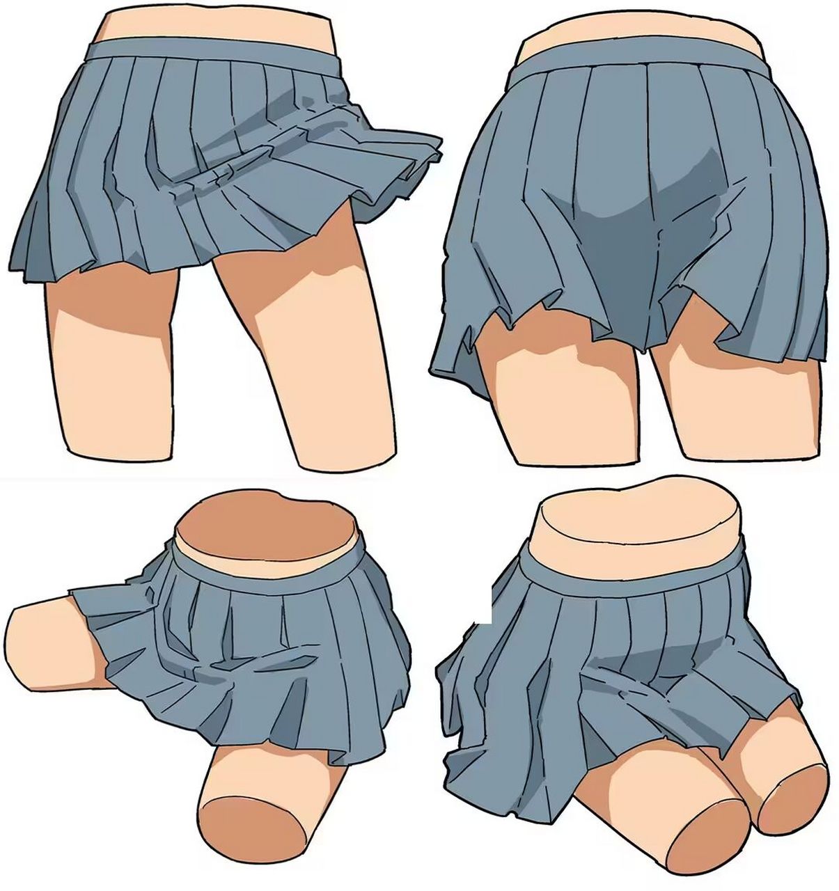 1000 百褶裙画法素材,萌新必备,快码住!