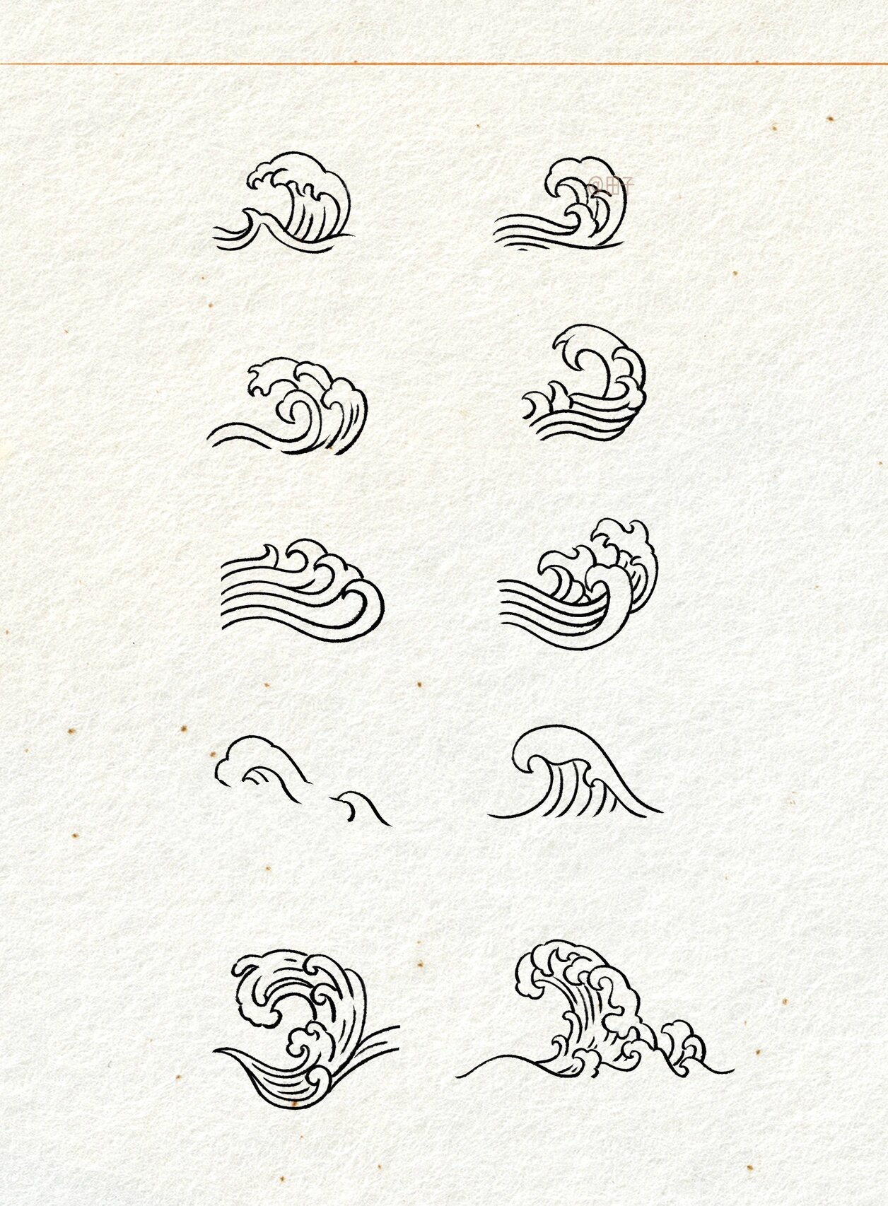 海浪的画法 | 多角度线稿 | 零基础插画教程