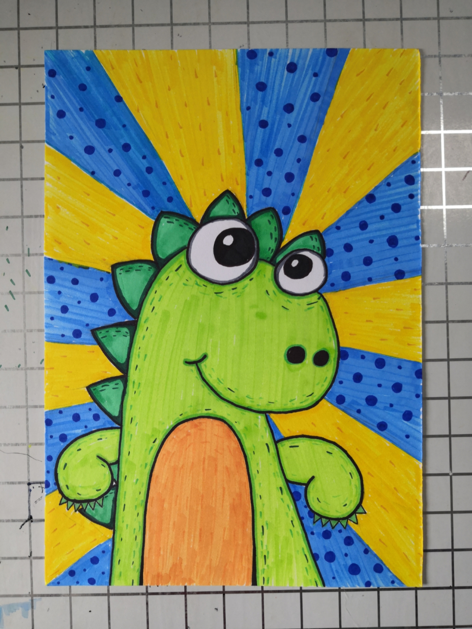 分享一组幼儿绘画,5～10岁锻炼幼儿线条和色彩搭配