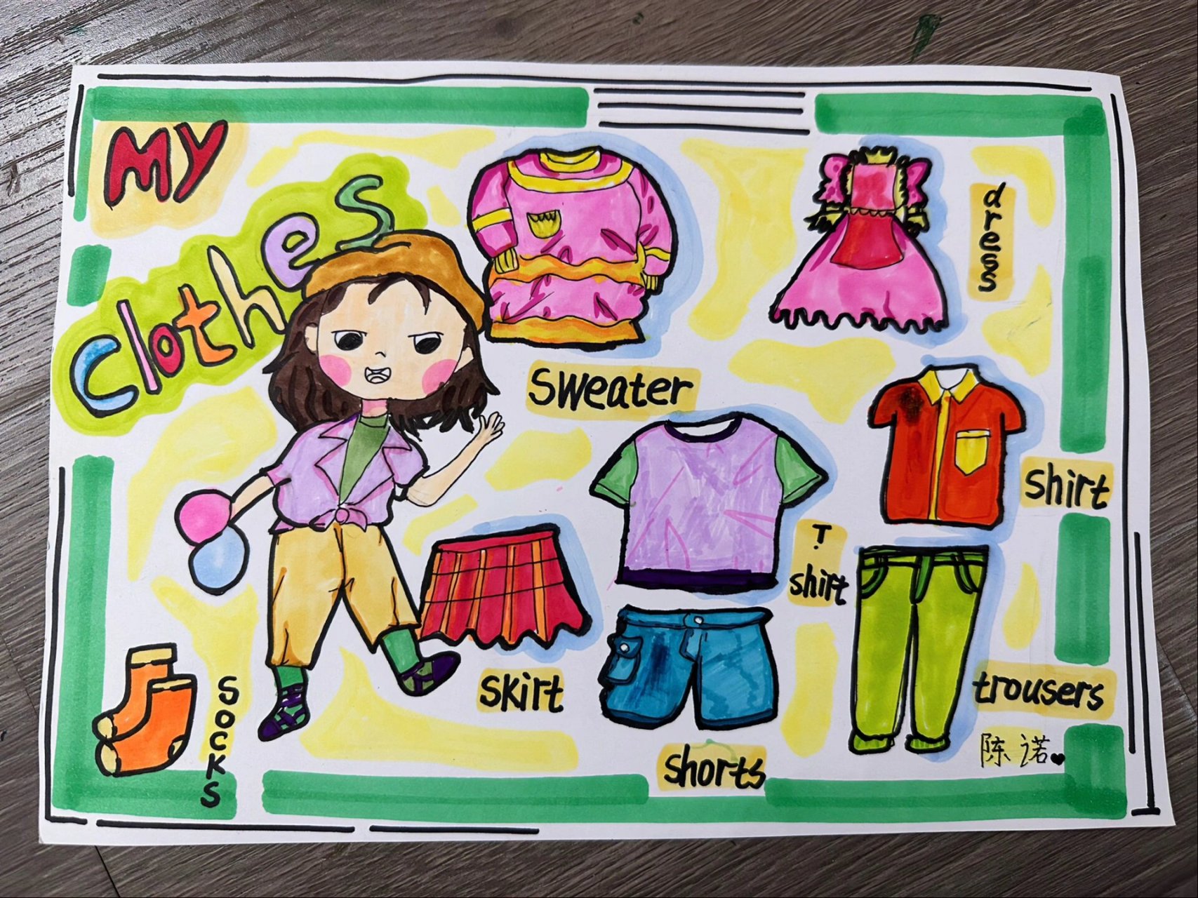 英语衣服手抄报