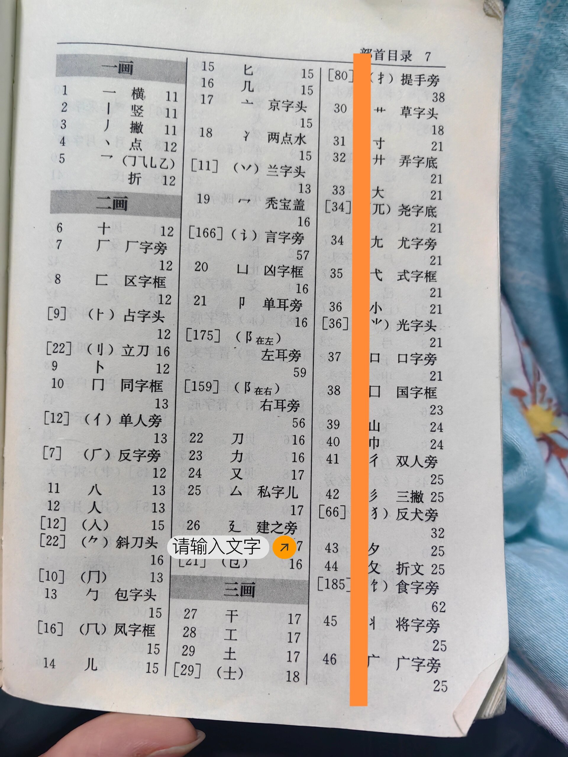 字典偏旁部首查询左边的这些数字是什么