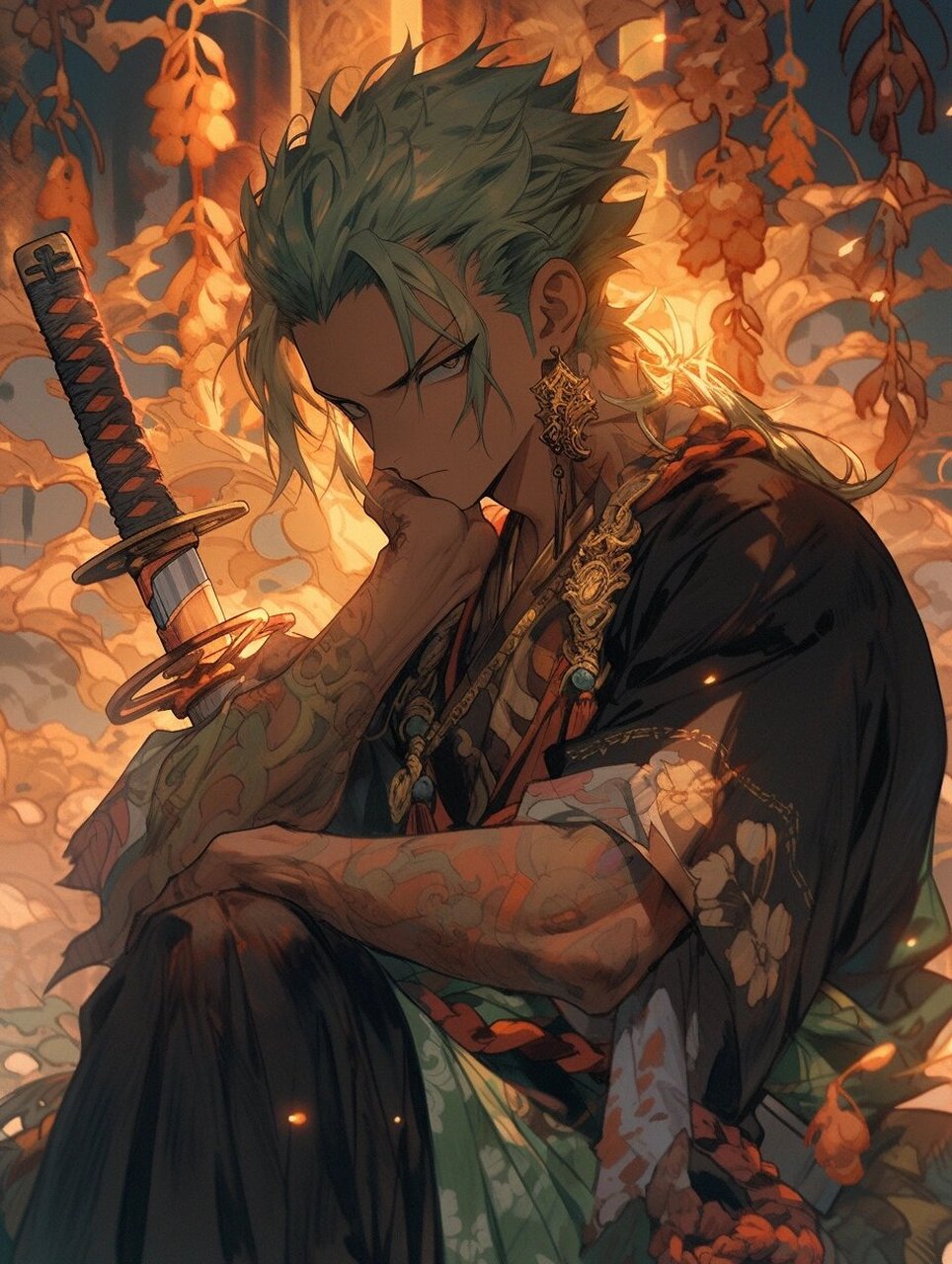 中国风|索隆|壁纸(附咒语) 独在异乡为异客,每逢佳节倍思亲 无刀流