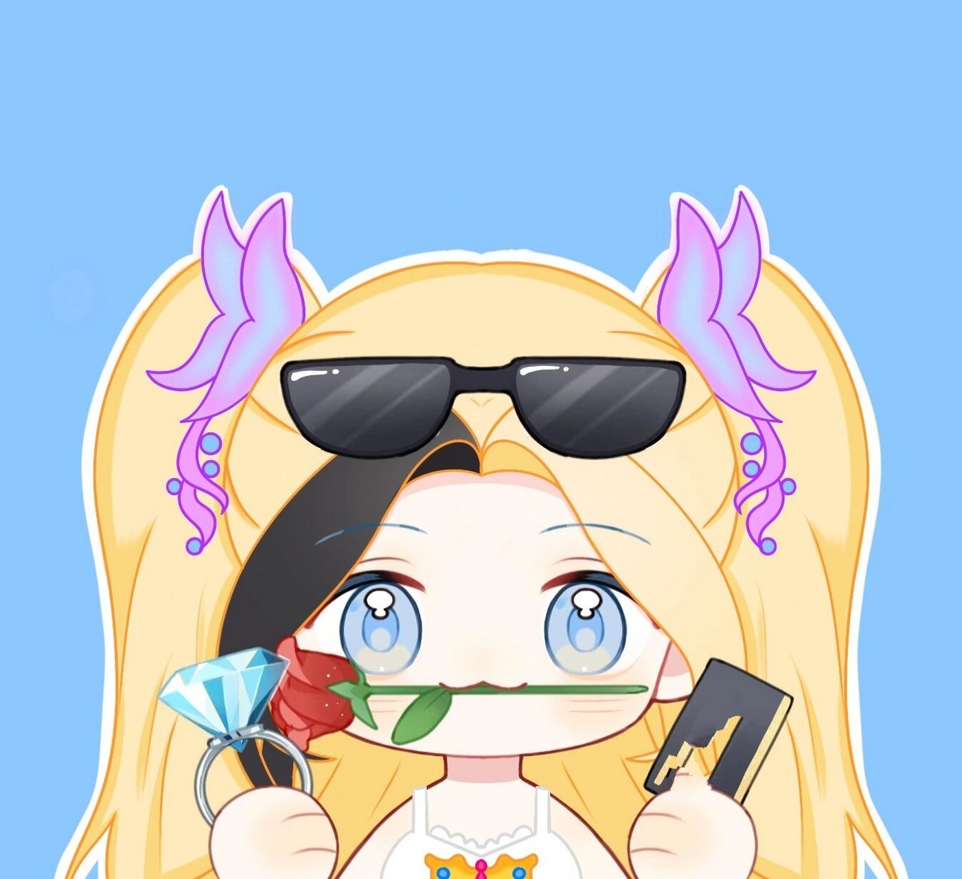 可爱白光莹表情包,马上周年庆啦