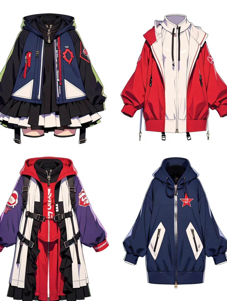 赛博朋克系!服装设计图