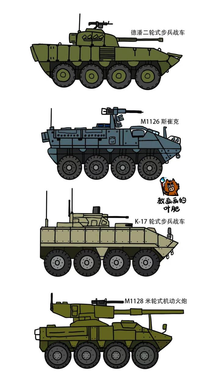 装甲车简笔画彩色图片