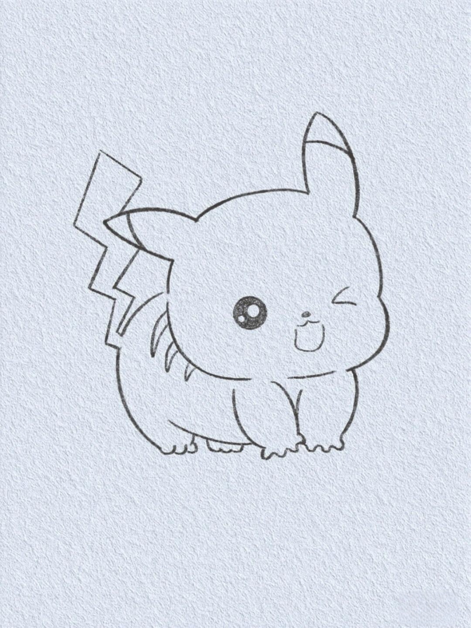 可爱比卡丘/零基础简笔画教程 今天画的是电力十足的皮卡丘～ 	 绘画