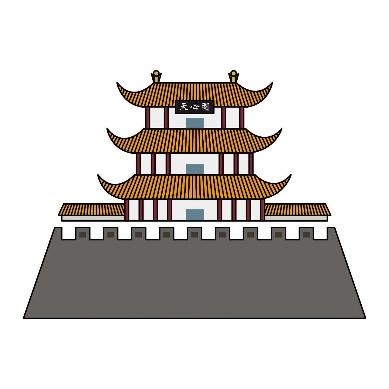 长沙地标建筑插画系列1 上篇忘发单图了,这篇补上,两年前画的,现在看