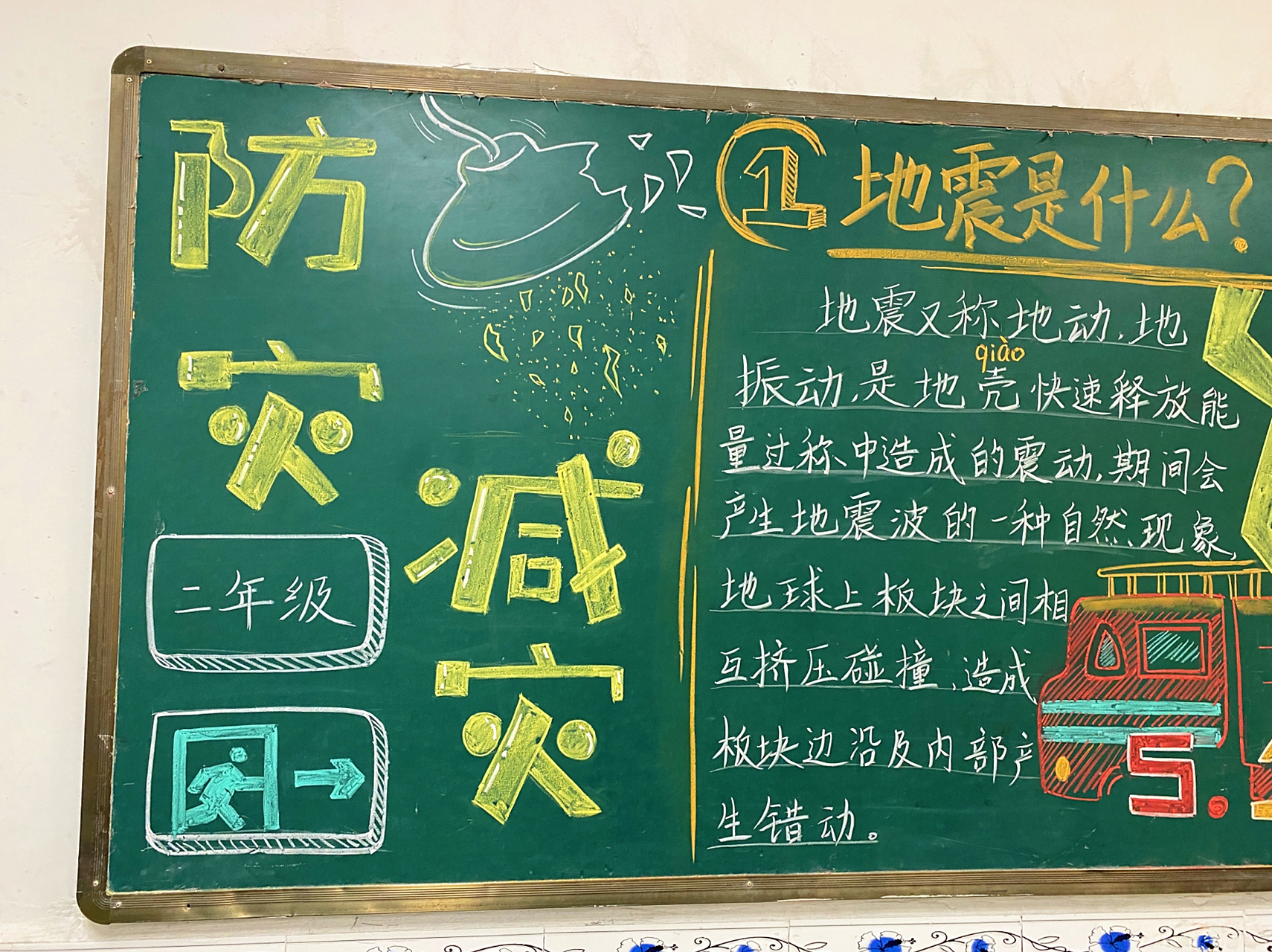 防灾减灾黑板报 这次板块没分好～ 没整体定位 导致后面画不下了 02