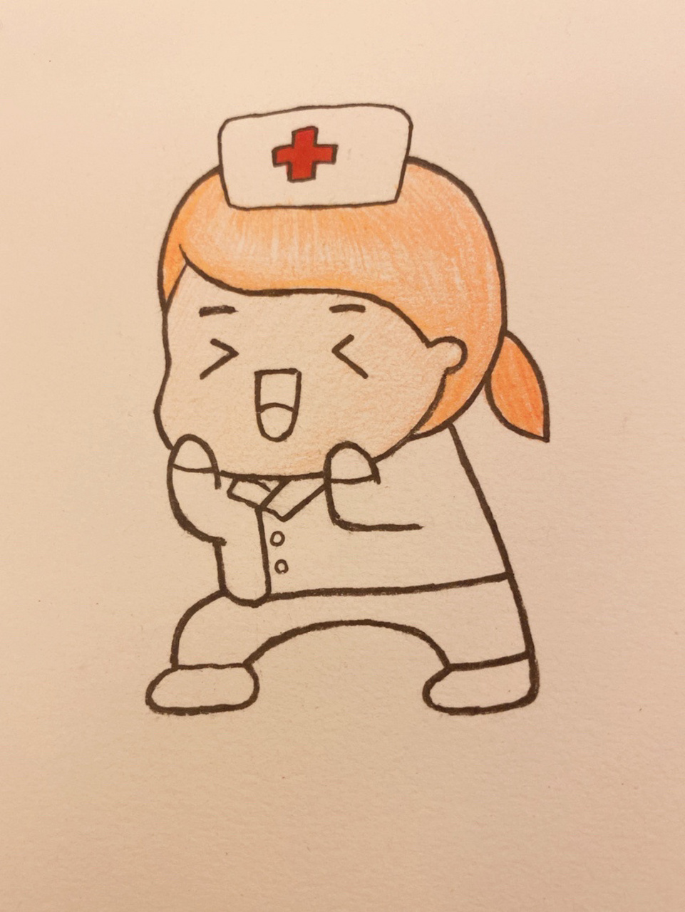 抗疫情护士姐姐简笔画 网上偶然看到了一张可爱的护士姐姐画,于是就把
