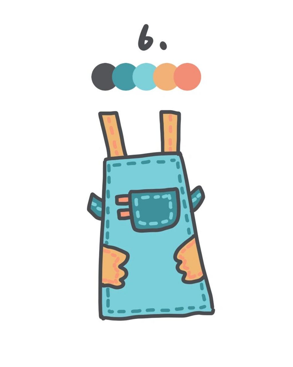 95手绘教程|如何画围裙? 厨房物品来喽,一起画一个围裙吧!