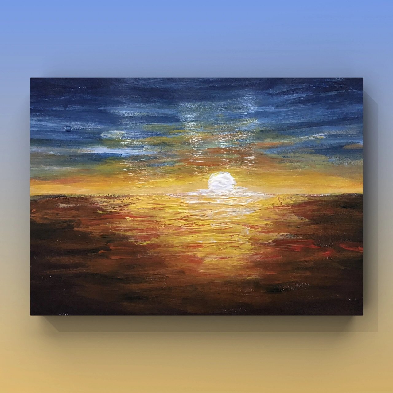 水粉画||落日余晖 基础入门步骤图 但得夕阳无限好,何须惆怅近黄昏.