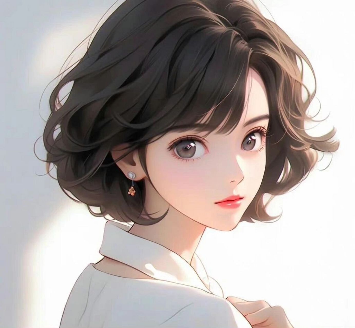 气质短发美女头像 清爽干练