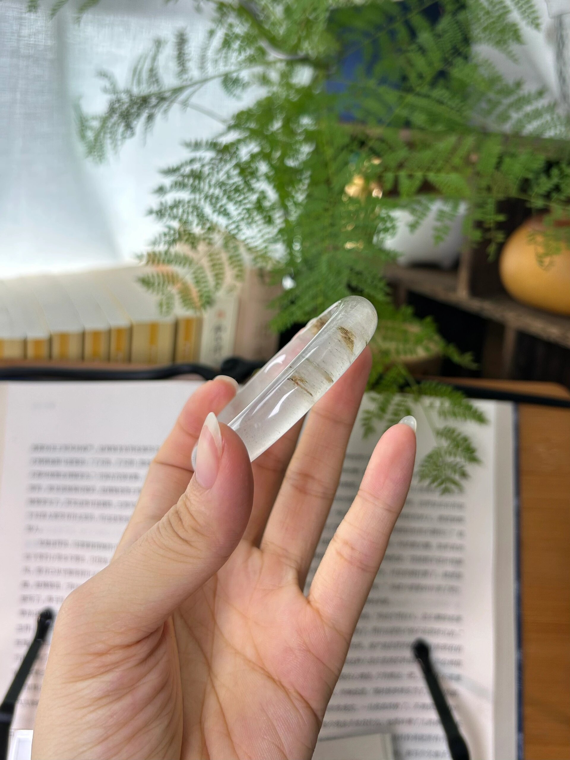 金丝玉宝石光手镯 圈口54