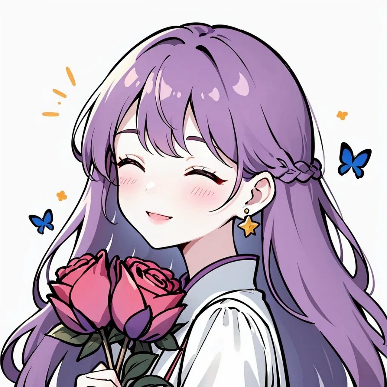 极简风|紫色玫瑰系闺蜜头像