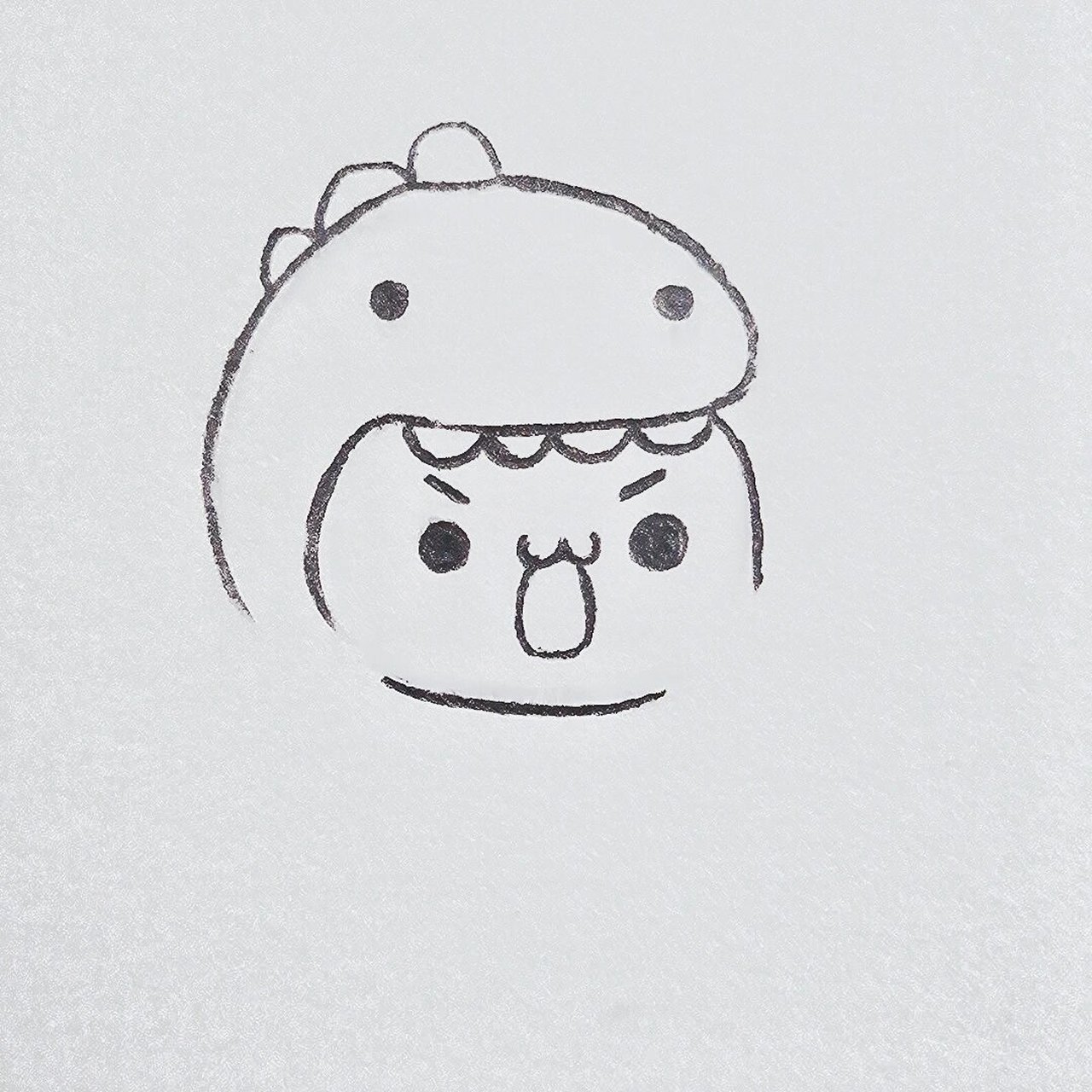 零基础简笔画教程|恐龙头套小孩 如果到了要分别的时候,我希望他比我