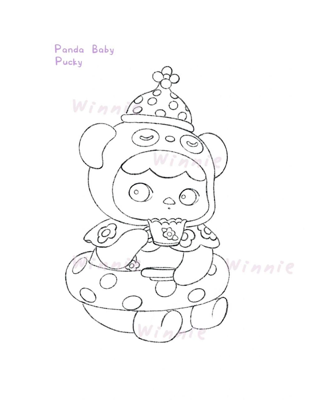 【手绘彩铅盲盒】pucky毕奇熊猫宝宝/附线稿 老规矩:完整绘画过程视频