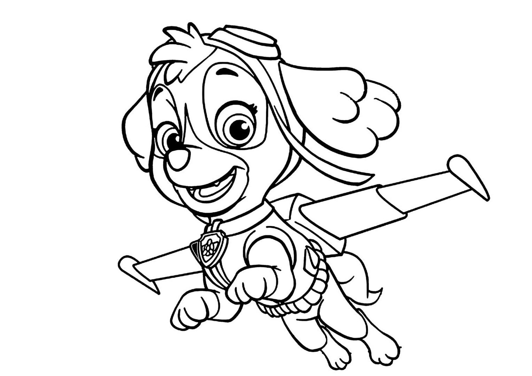 汪汪汪狗狗队涂色线稿可打印