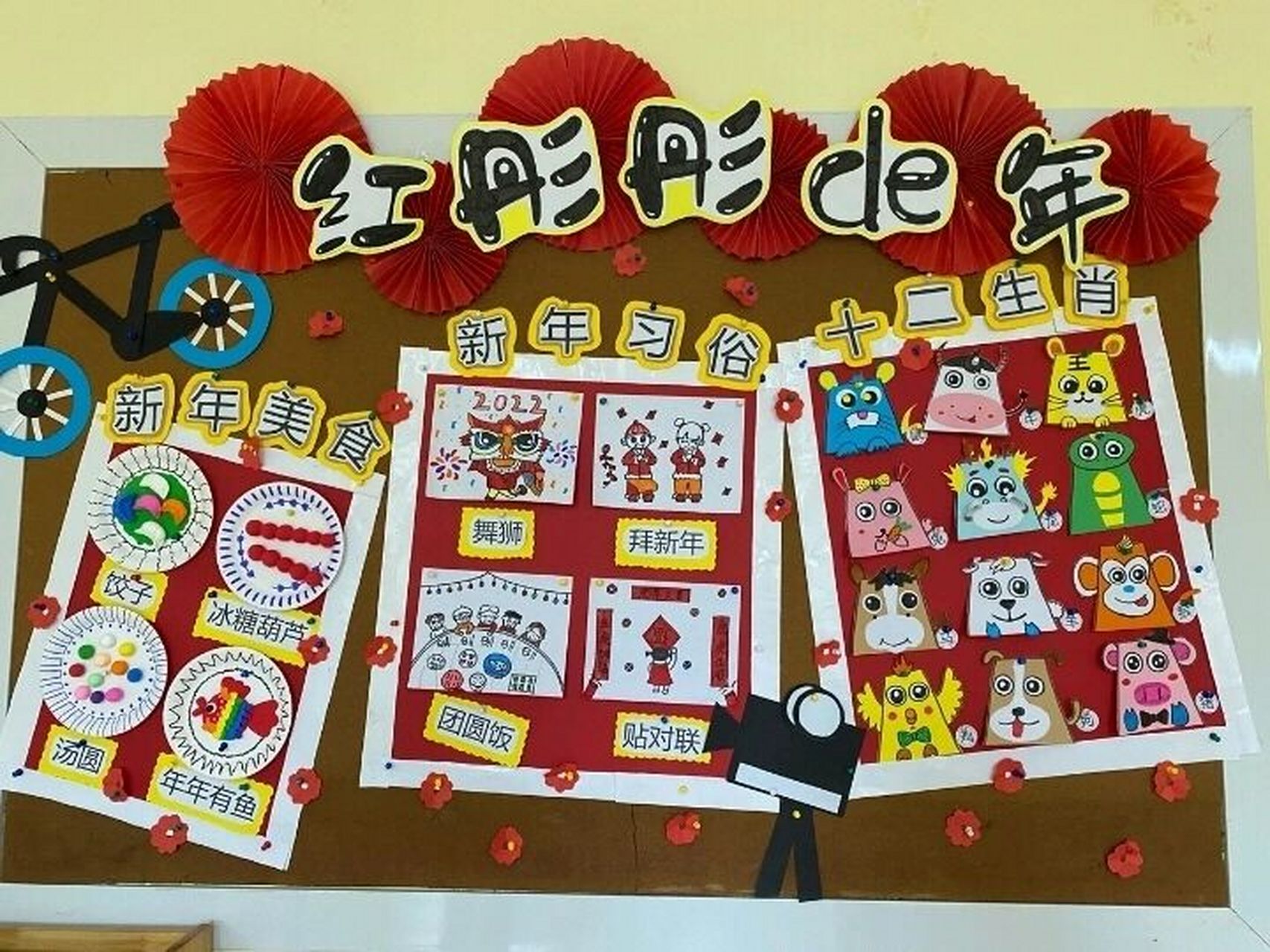 新年主题墙 #幼儿园新年环创