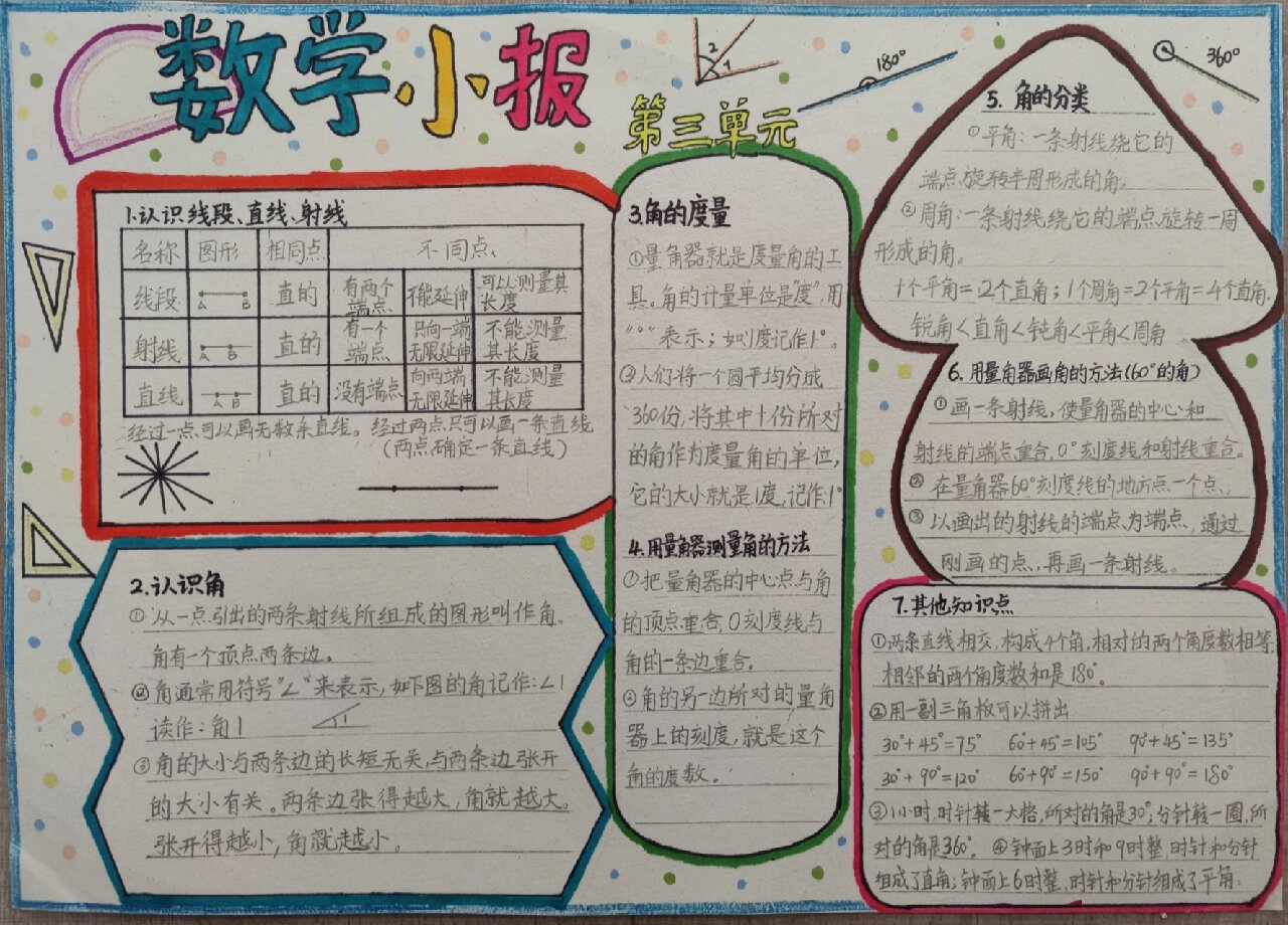 四年级上册数学  数学小报