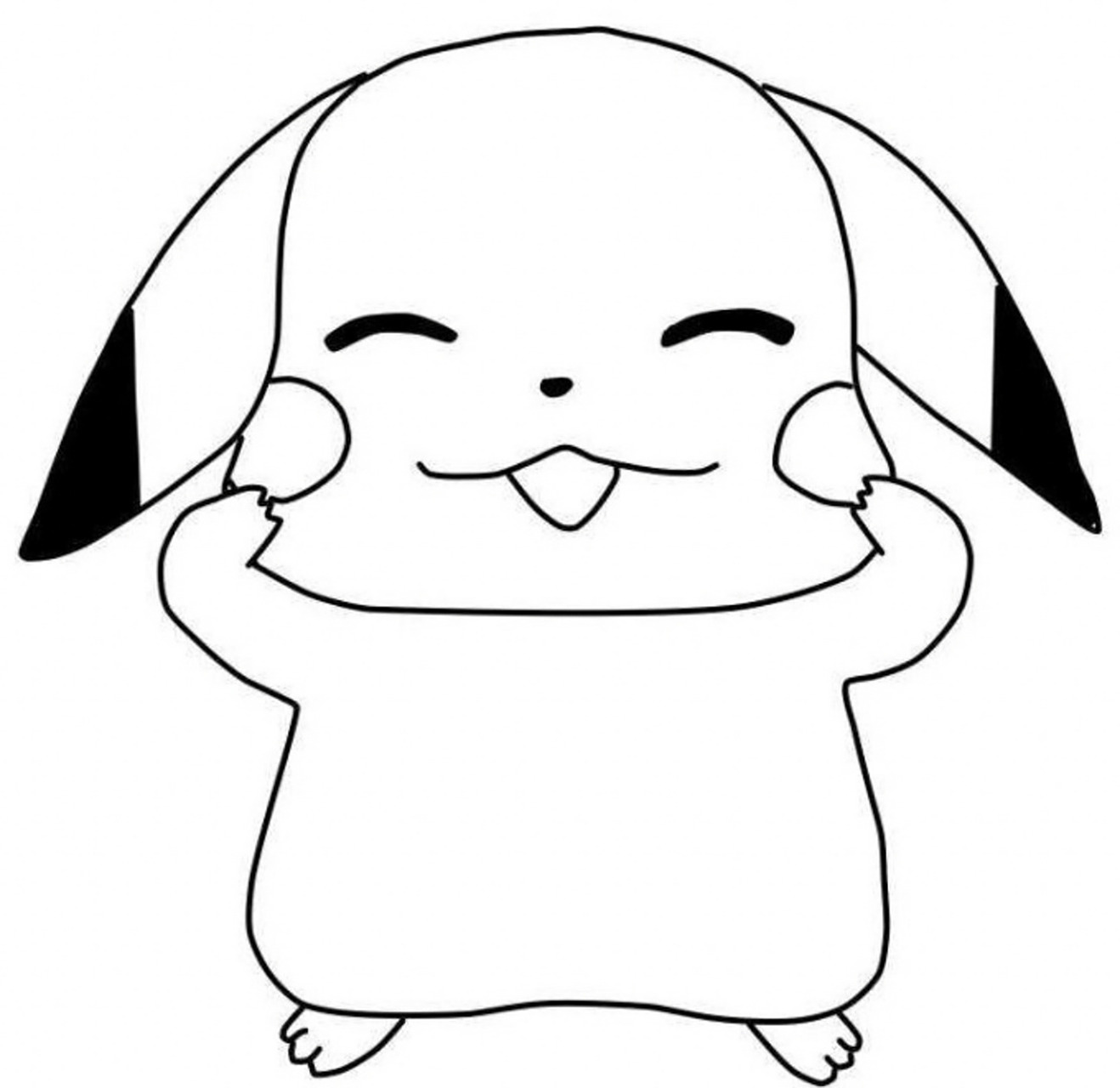 皮卡丘简笔画 皮卡丘,最后再加一张涂色示范,爱了爱了,@,@ #皮卡丘