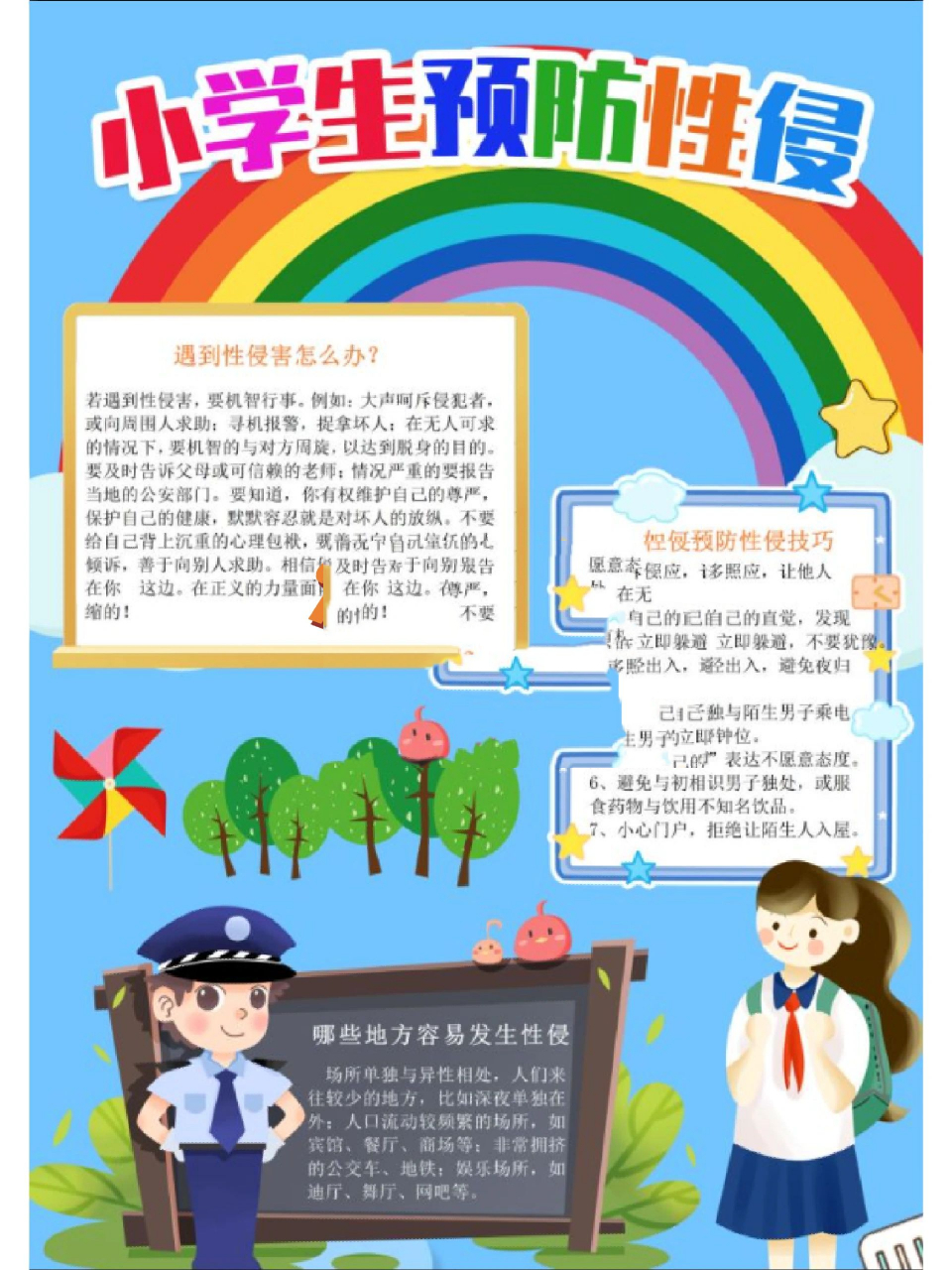 竖版小学生预防性侵手抄报 竖版小学生预防性侵手抄报