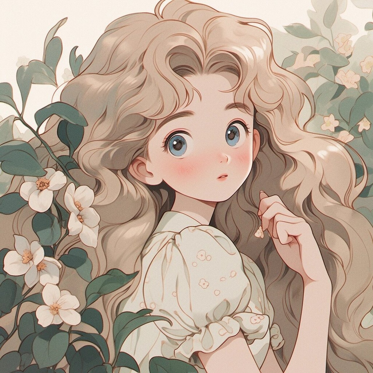 鲜花女孩系列头像|折枝白色山茶花送你98  94国庆后7天班还有2天