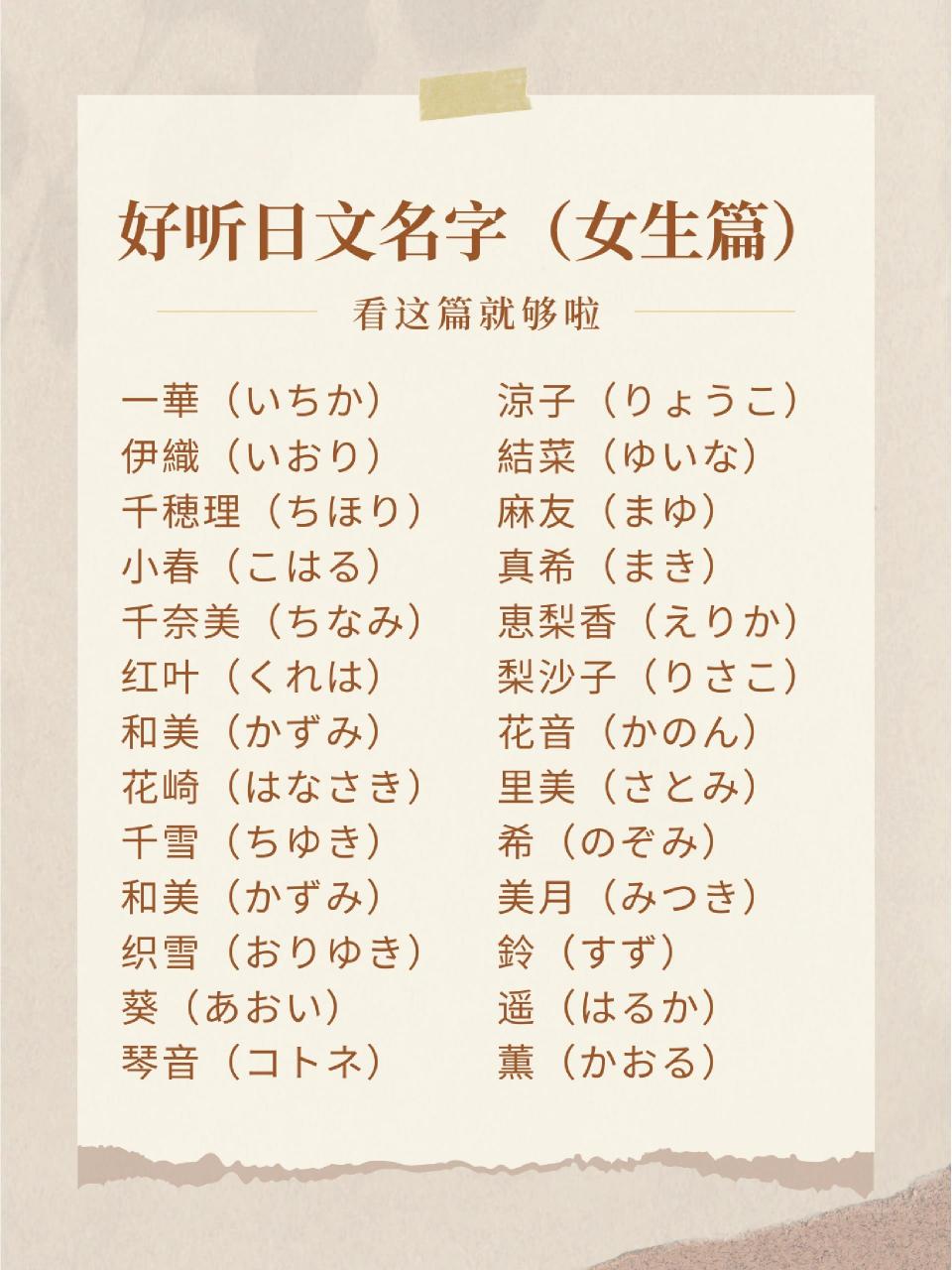 盘点小众又优雅的日语名字(女生&男生) 给大家准备了一些小众又好听的