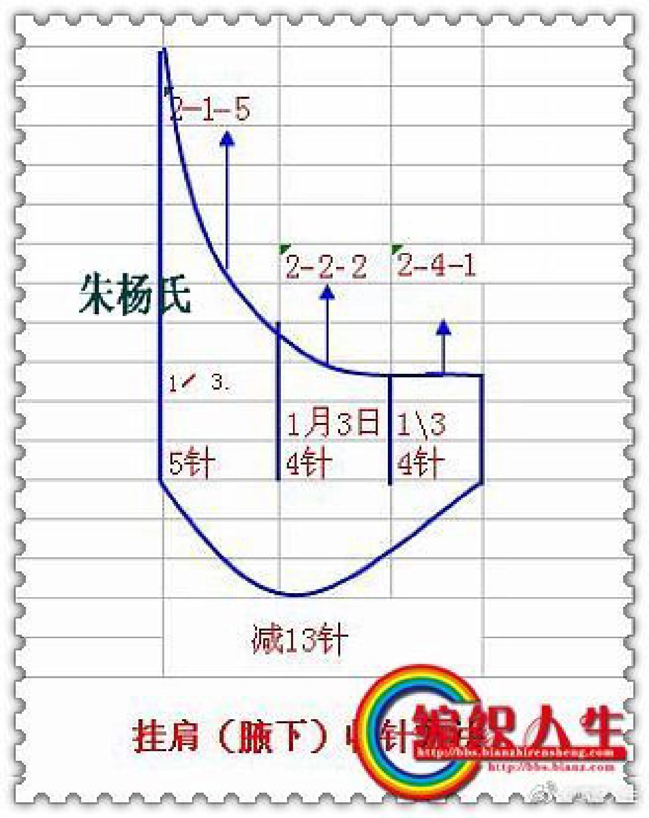 成人毛衣腋窝收针图解图片