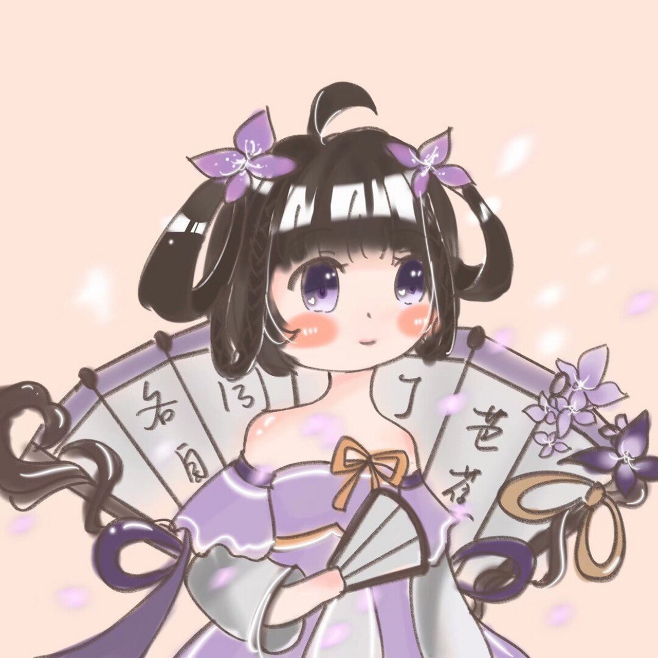 小乔×丁香结手绘头像 小乔丁香结真的是好看哭了,个人觉得只要配上一