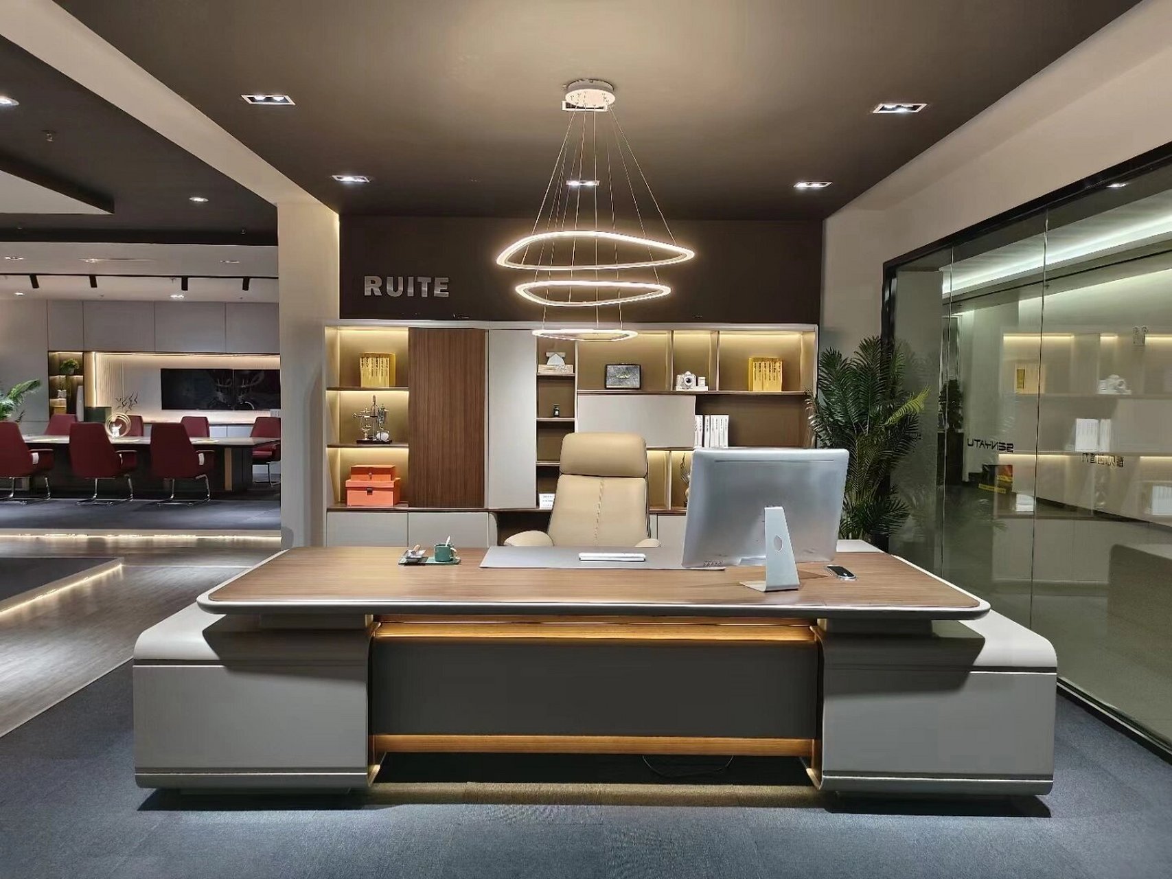 终于找到了大气高颜值办公老板桌 高档奢华总裁办公桌🔥 充满 ☑