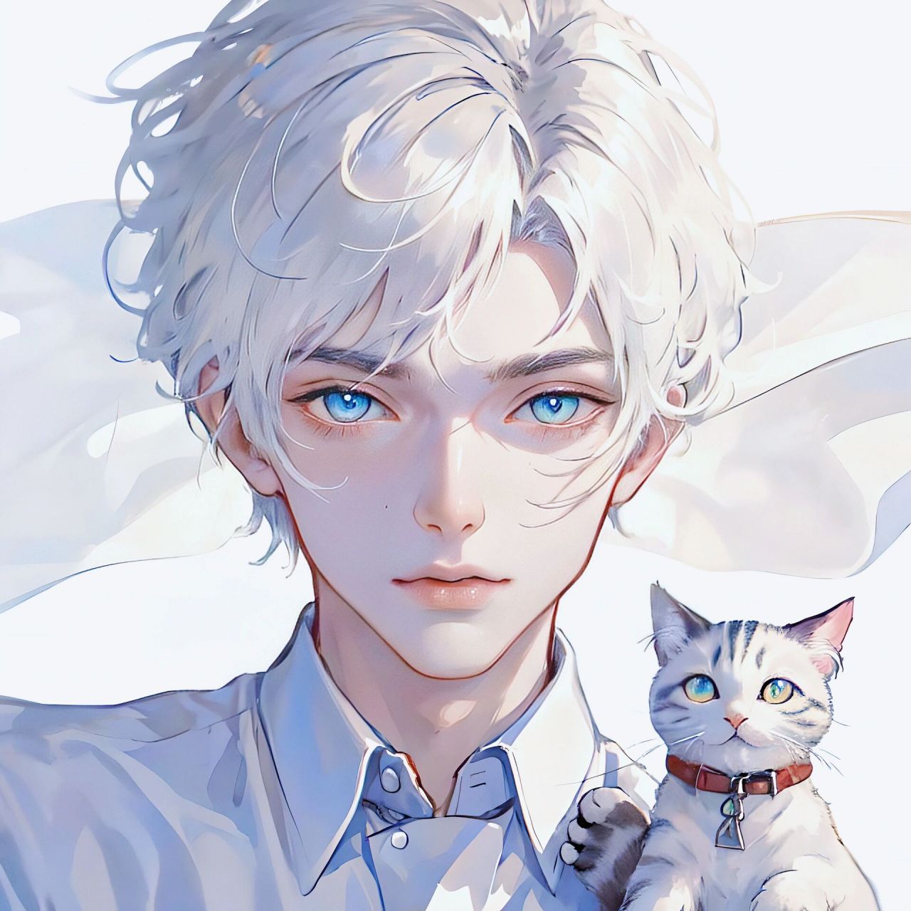 小猫咪需要人陪,我也一样 97|情侣头像 抱猫情侣头像来一组