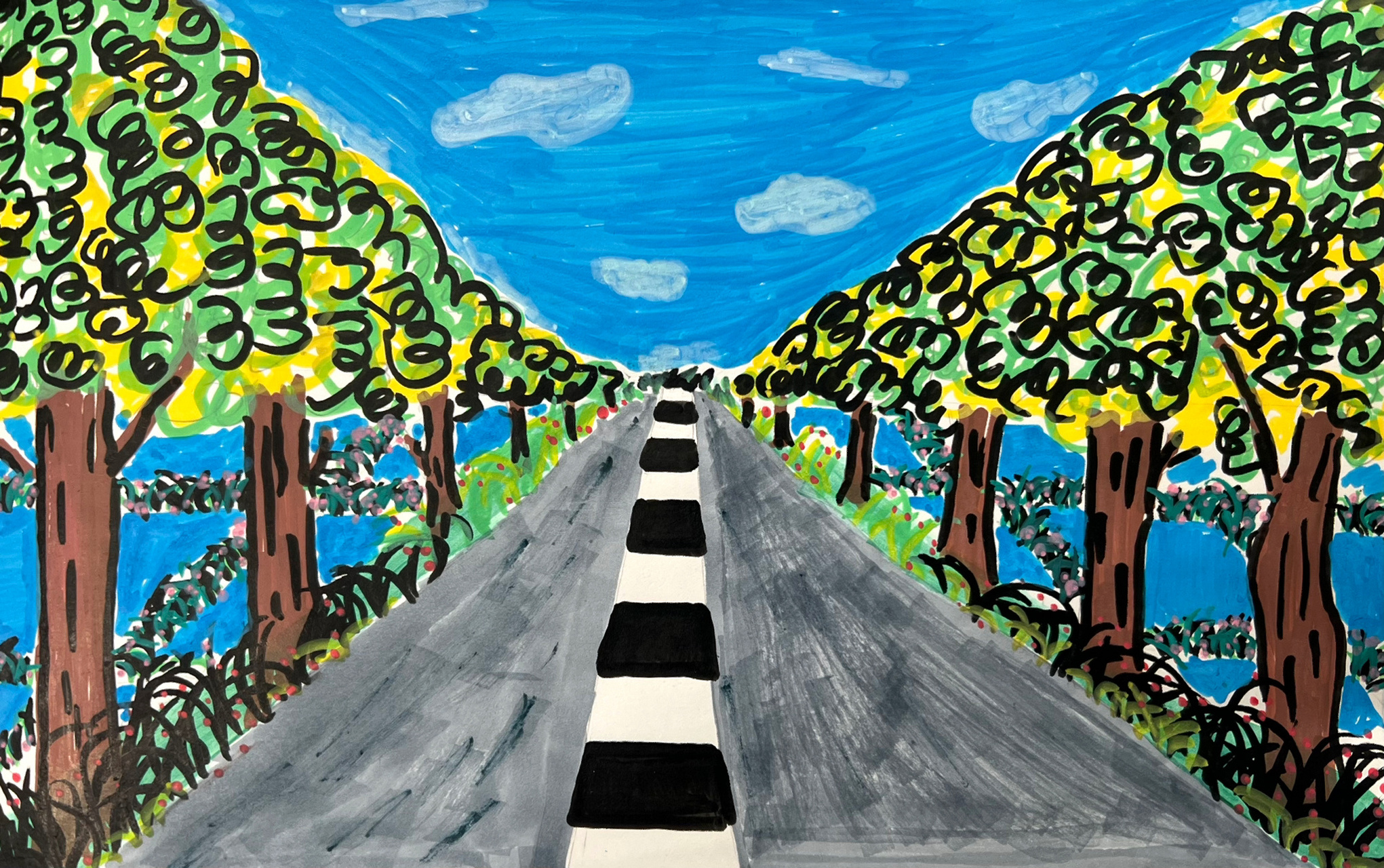 小学美术苏少版五年级《近大远小》