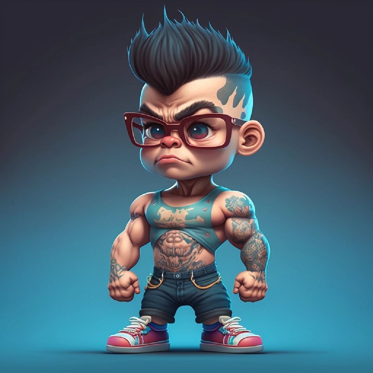 肌肉男孩·ai插画