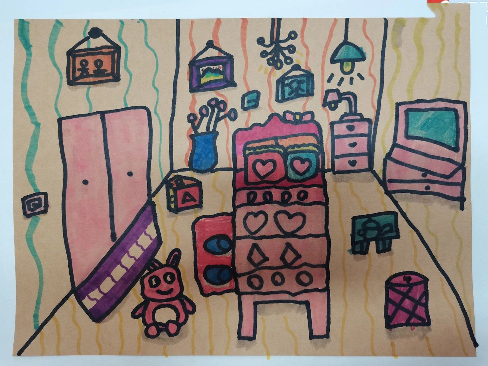 我的家 (7-9岁创意儿童画) 课题《我的家》 教学目的 1根据主题进行