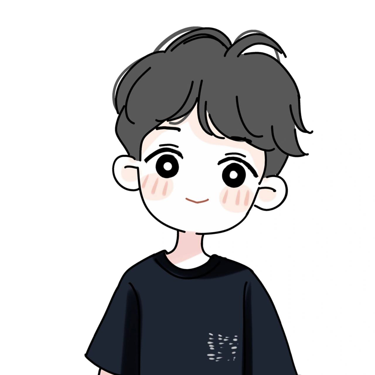 简笔画卡通男生头像 每个人都是自己青春里的主角 简简单单的头像来啦