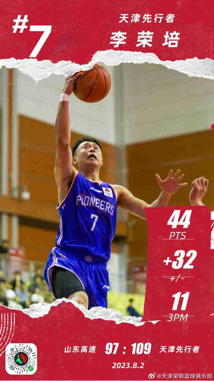 "老鬼"李荣培势不可挡,单人下起三分雨 #天津先行者##cba夏季联赛