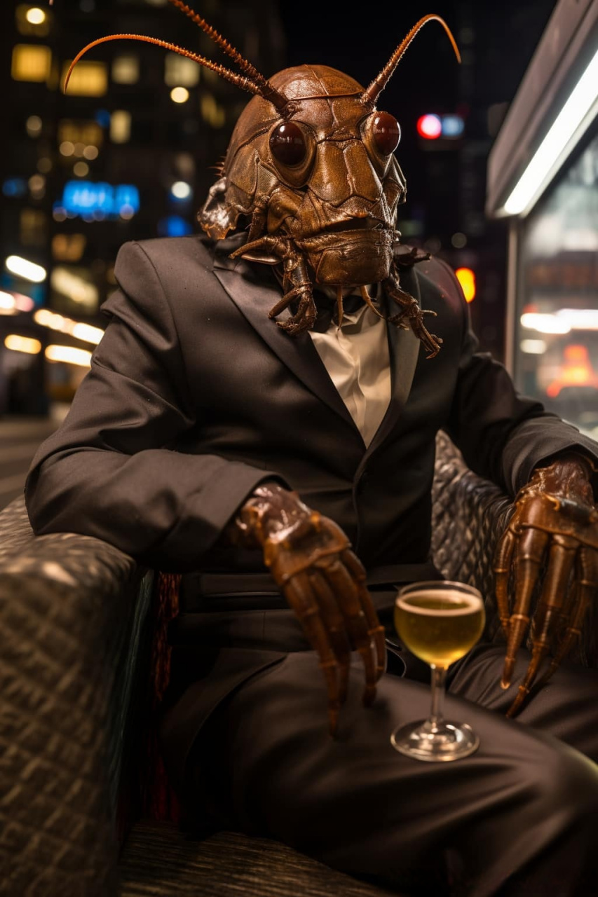 mj ai:蟑螂人,作者a brilliant descent into madness