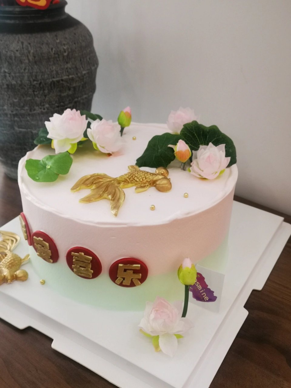 大同供佛祈福蛋糕 #大同生日蛋糕# #供佛蛋糕# #荷花主题蛋糕# #祈福