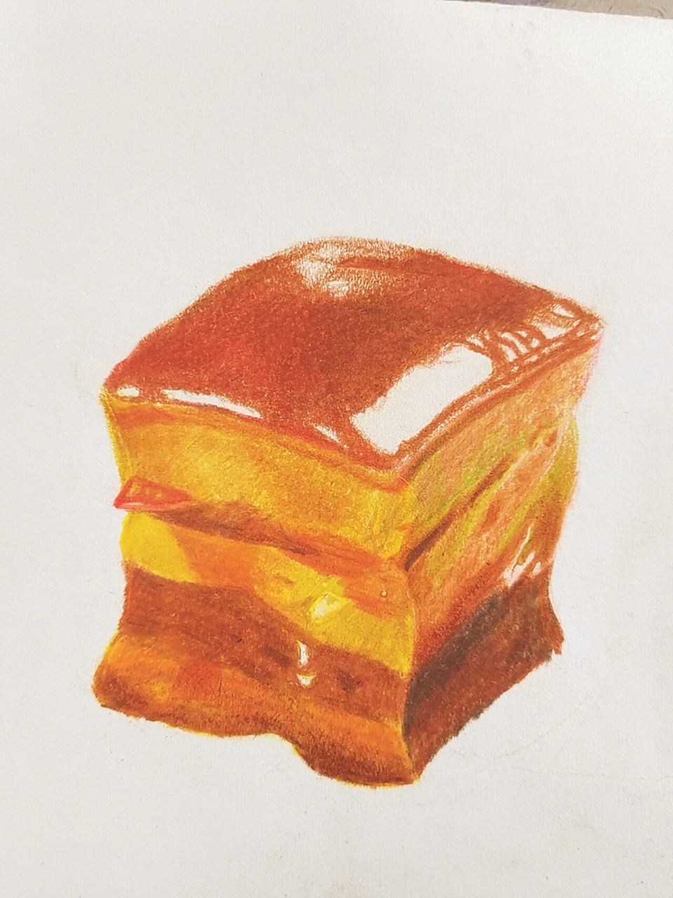 彩铅画了一个东坡肉,步骤图在后面 晚上画了一幅东坡肉,参考图在最后