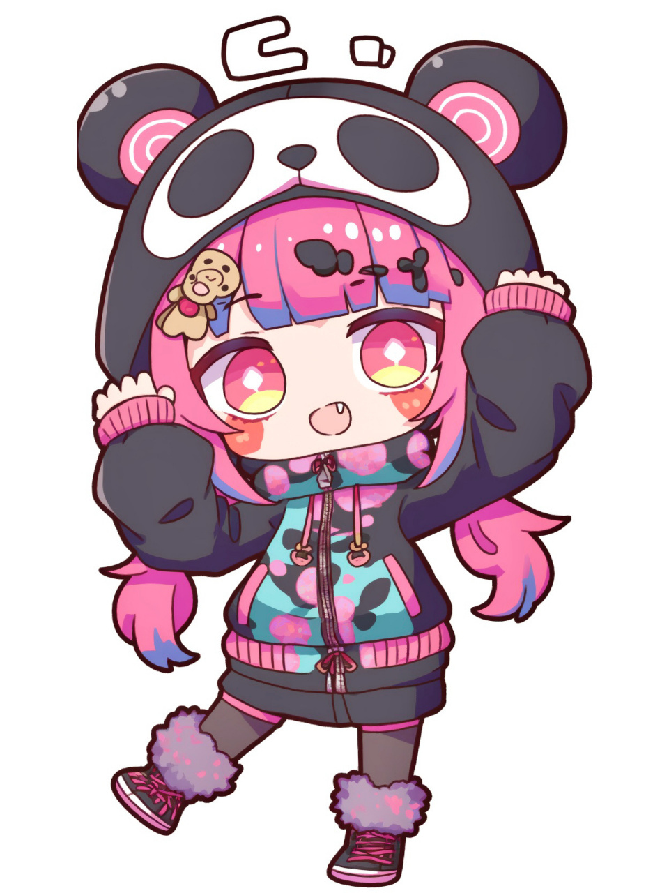 q版二次元熊猫少女        ai绘画有点东西