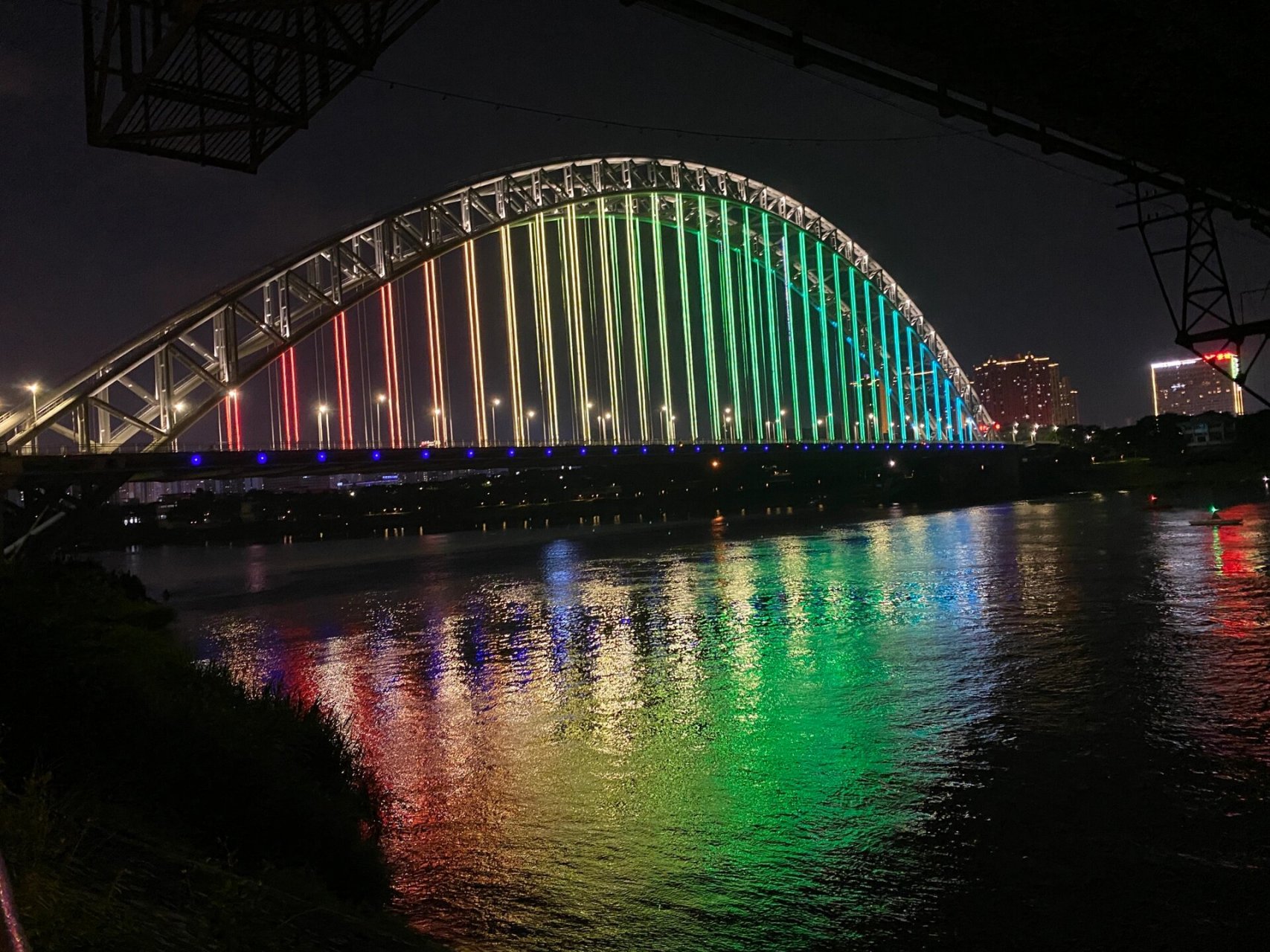 邕江夜景 | 华润西园夜景 | 永和桥 从朝阳民生广场码头到永和桥这一