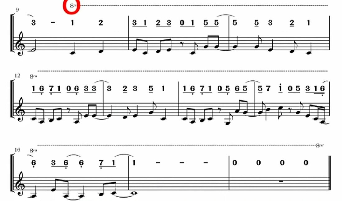 90基础乐理 高八度演奏记号