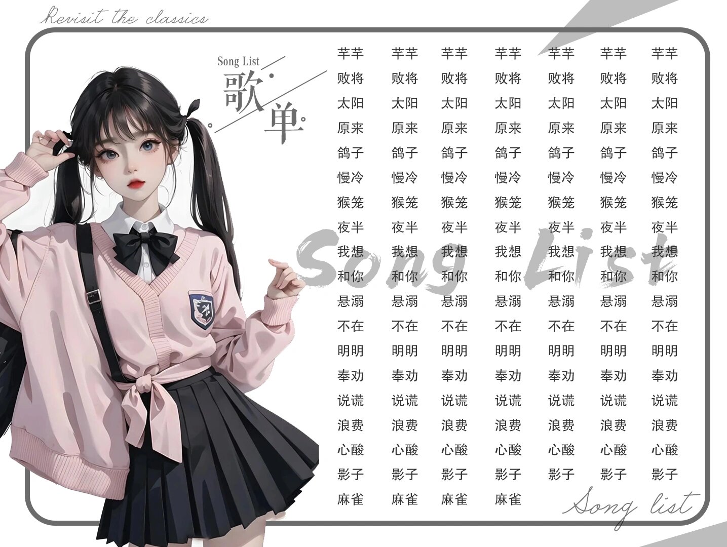 免抠歌单 歌单模板